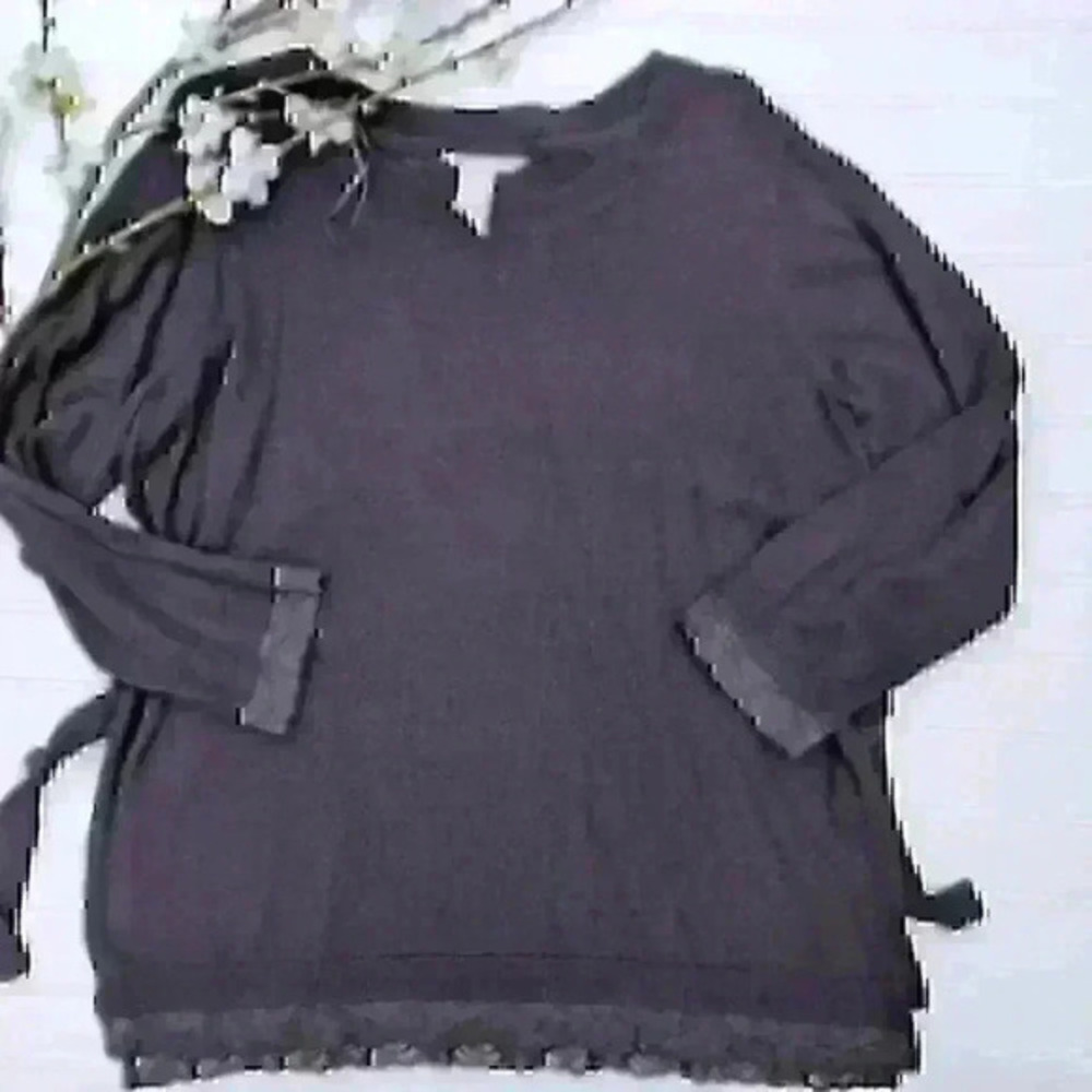 H&M Mama Black Lace Side Tie Maternity Sweater